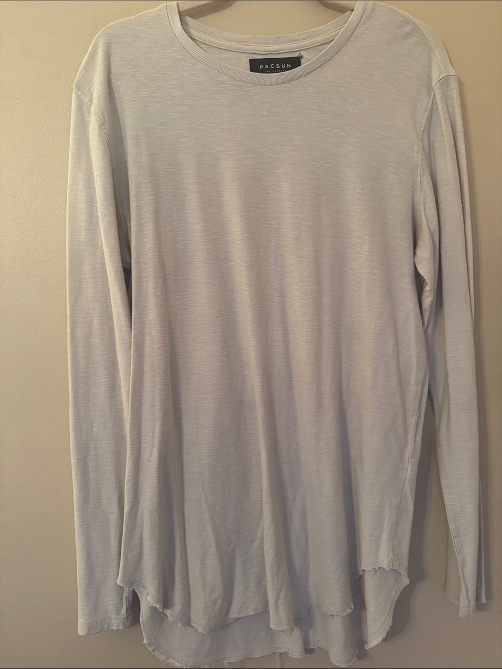 PacSun Long Sleeve Crewneck Shirt in Light Gray